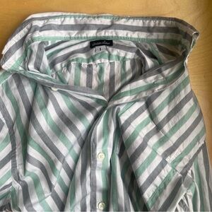Steven Alan Men's Striped Shirt - Mint and White